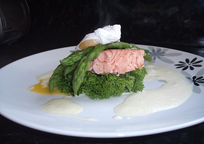 Smoked Salmon, warm salad, soft poached egg.